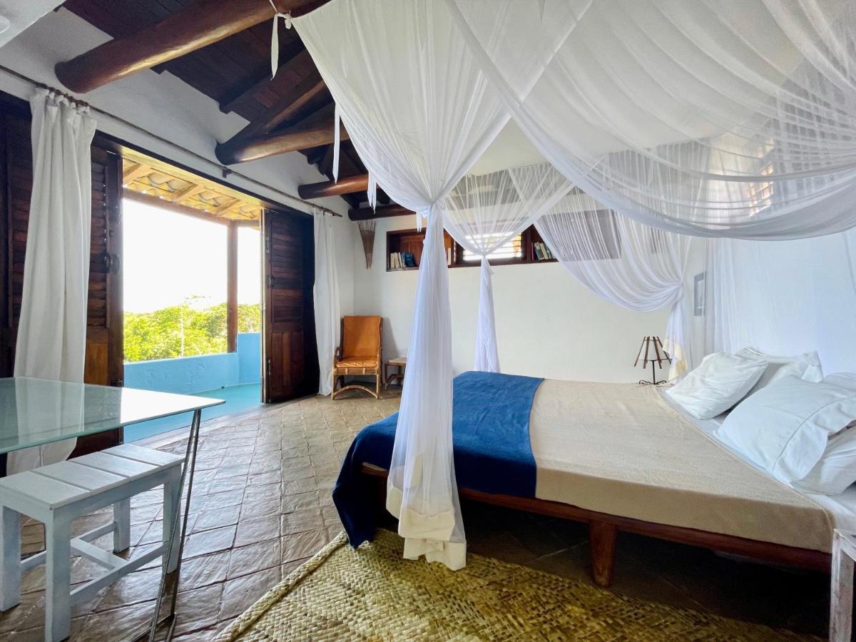 Espelho Bahia Blue House Bed and Breakfast Praia do Espelho Eksteriør billede